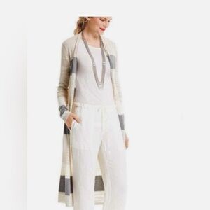 CAbi Vineyard Striped Duster; Size M